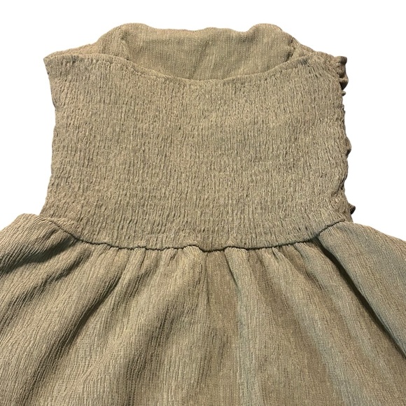 Tiered Ruffle Dress Strapless Mini Dress Green Party Cocktail Dress - Picture 4 of 8